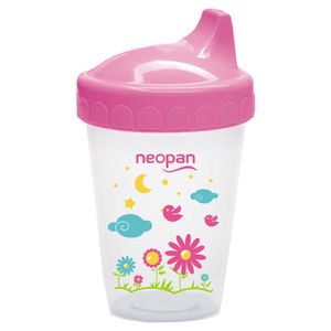 Copo Educativo Neopan Decorado 250ml Antivazamento Rosa