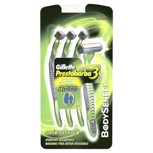 Aparelho De Barbear Gillette Prestobarba3 Body Sense C/4 Und