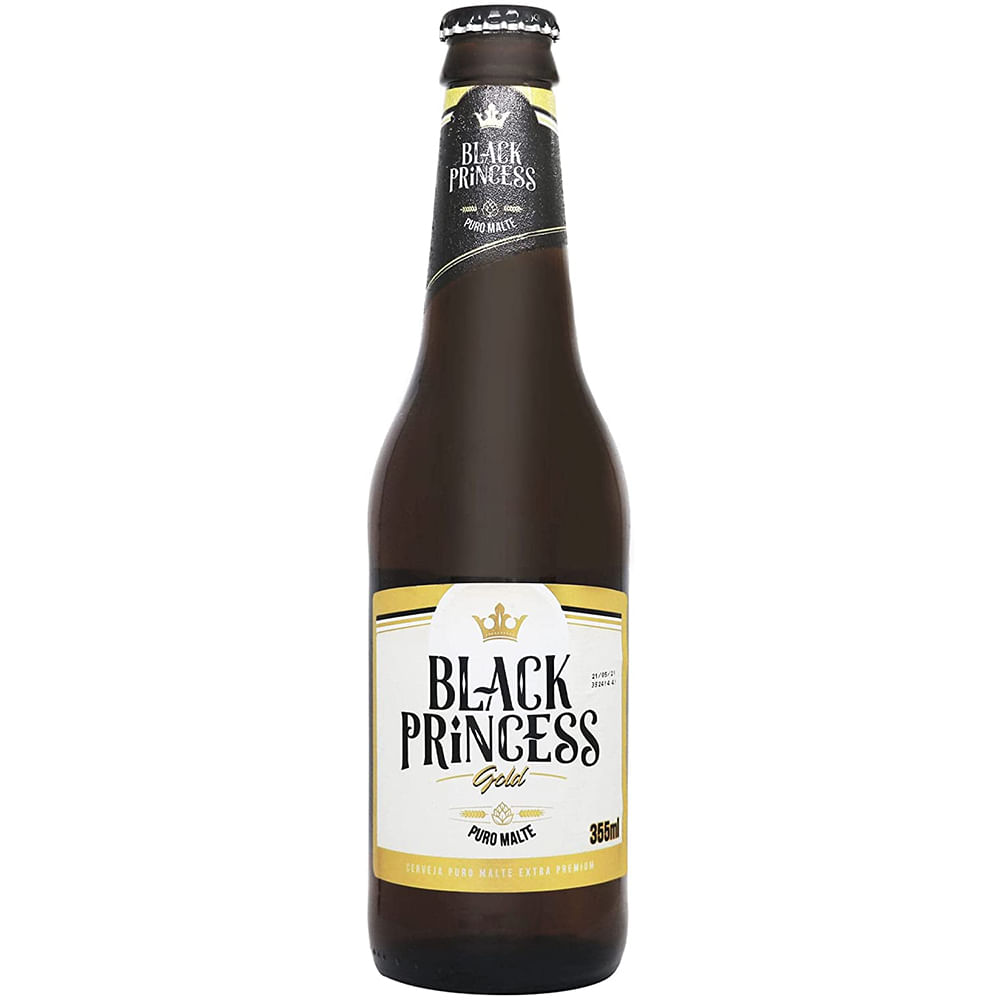 CERVEJA PURO MALTE BLACK PRINCESS GOLD LONG NECK 355ML Treichel Delivery
