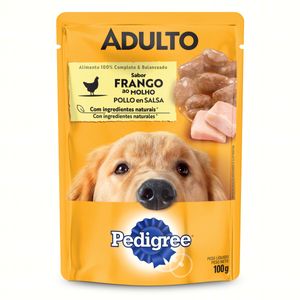 Alimento Pedigree Para Cães Adultos Raça Média E Grande Sabor Frango Ao Molho 100g