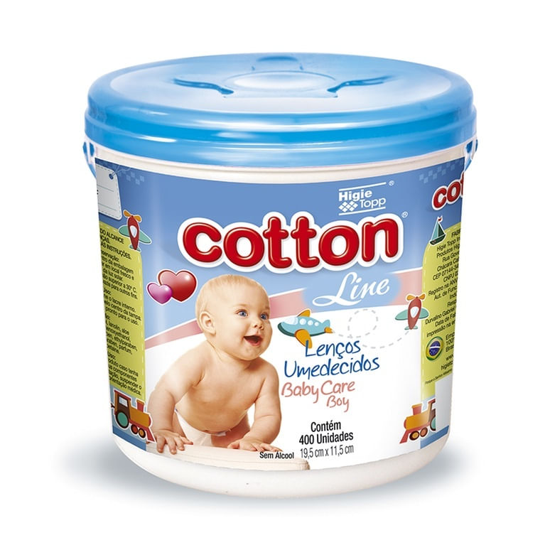 Lenços Umedecidos Cotton Line Balde C/400 Boy