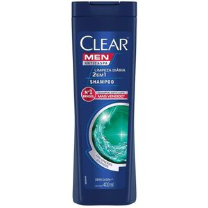 Shampoo Clear Men Anticaspa 400ml Limpeza Diária 2 Em 1