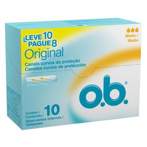 Absorvente Interno O.B. Médio Leve 10 Pague 8 Undidades