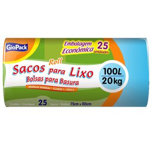 Saco Para Lixo Giopack 100l Com 25 Unidades