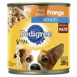 Alimento Pedigree Para Cães Adultos Sabor Frango Lata 280g
