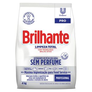 Detergente Pó Brilhante Sem Perfume 4kg
