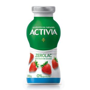 Leite Fermentado Activia Liquido Zero Lactose Morango 170g