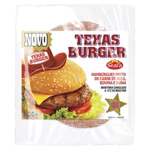 Hambúrguer Seara Texa Burg Carne De Frango E Bovina Congelado 2x56g