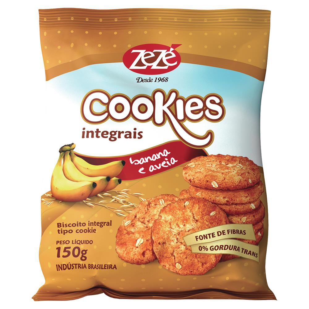 クッキー　0808 COOKIE ZEZÉ INTEGRAL BANANA AVEIA 150G - Treichel Delivery