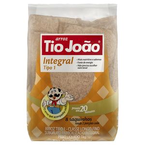 Arroz Tio João Parboilizado Integral Saquinhos 1kg