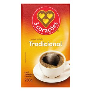 Café Moído 3 Corações A Vácuo Tradicional 250g