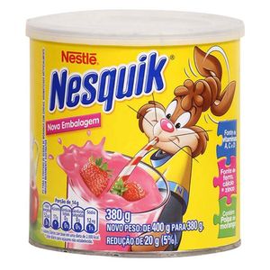 Pó Para Preparo De Bebida Nesquik Sabor Morango Lata 380g