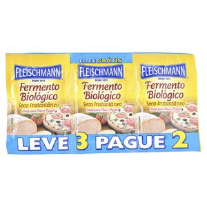 Fermento Fleischmann Biológico Instantâneo 10g. Lv3pg2