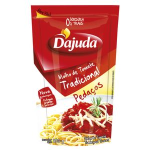 Molho De Tomate Dajuda Pedaços Tradicional Sachê 340g