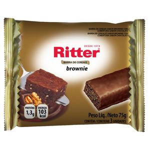 Cereais Barra Ritter Brownie Com Chocolate 3x25g