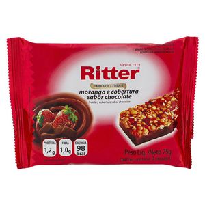 Cereais Barra Ritter Morango Com Chocolate 3x25g