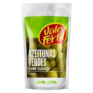 Azeitona Vale Fértil Verde Com Caroço Sachê 300g