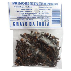 Condimento Primogenita Cravo Da Índia 10g