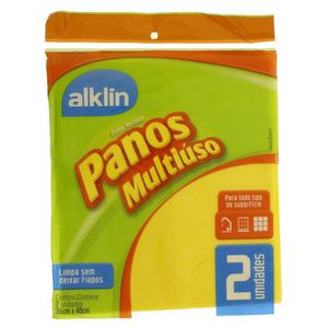 Pano Alklin Multiuso Amarelo 40x36cm Com 2 Unidades