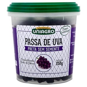 Passa Uva Uniagro Preta Sem Semente Pote 250g