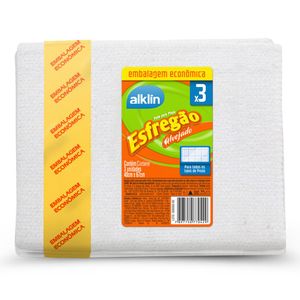 Pano Alklin Para Piso Tipo Esfregão Alvejado 40x67 Com 3 Unidades