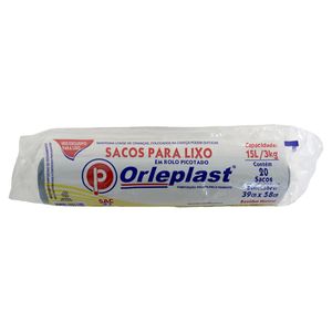 Saco Para Lixo Orleplast 15l Com 20 Unidades