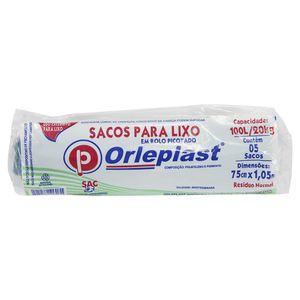 Saco Para Lixo Orleplast 100l Com 5 Unidades