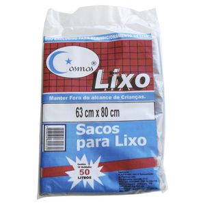 Saco Para Lixo Cosmos 50l Com 10 Unidades