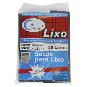 Saco Para Lixo Cosmos 30l Com 10 Unidades