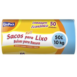 Saco Para Lixo Giopack 50l Com 50 Unidades