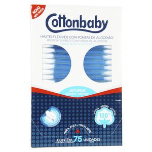 Hastes Flexíveis Com Pontas De Algodão Cottonbaby Com 75 Uni