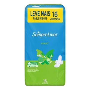 Absorvente Sempre Livre Adapt Suave Com Abas Leve+Pague- Com 16 Unidades