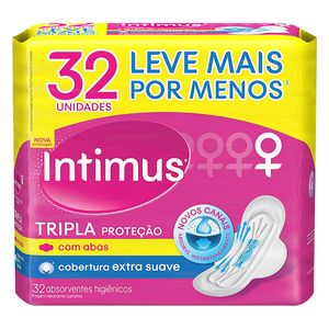 Absorvente Intimus Gel Suave Com Abas Leve+ Por- Com 32 Und