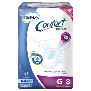 Fralda Geriátrica Biofral Tena Confort G Com 8 Unidades