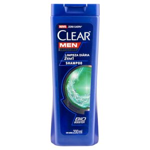 Shampoo Clear Anticaspa Men 2 Em 1 Limpeza Diária 200ml