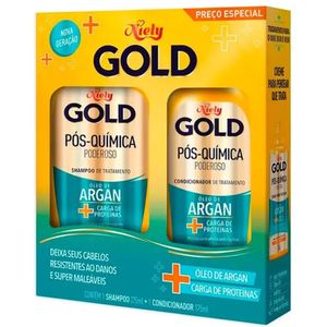 Kit Shampoo+Condicionador Niely Gold Pós Química Poderoso