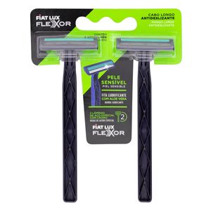 Aparelho Barbear Fiat Lux Flexor Verde Pele Sensivel Com 2 Unidades
