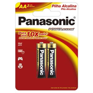 Pilha Panasonic Alkaline Aa Pequena Com 2unidades