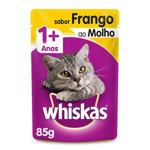 Ração Para Gato Whiskas Adulto Sabor Frango Ao Molho Sachê 85g