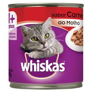 Ração Para Gato Whiskas Adulto Carne Ao Molho Lata 290g