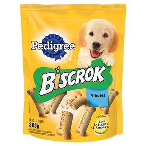 Biscoito Pedigree Biscrok Para Cães Filhotes Sabor Leite 300g