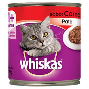 Patê Whiskas Para Gatos Adultos Sabor Carne Lata 290g