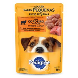 Alimento Pedigree Para Cães Raças Pequenas Adultos Sabor Cordeiro Ao Molho 100g