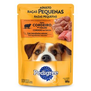 Ração Pedigree Adulto Raças Pequenas Sabor Cordeiro Ao Molho Sachê 100g