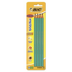 Lápis Preto Bic Evolution Hb2 Hexagonal Com 4unidades