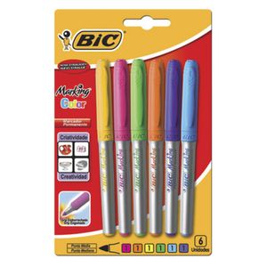 Marcador Bic Marking Permanente Color Com 6unidades