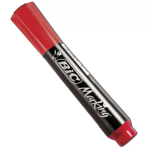 Marcador Bic Marking Permamente Rec Ponta Chanfrada Vermelho