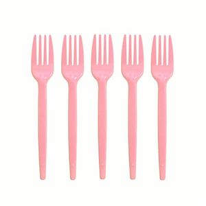 Garfo Plástico Prafesta Sobremesa C/50 Rosa