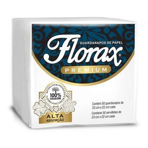 Guardanapo De Papel Florax Premium 22x22cm Com 50 Unidades