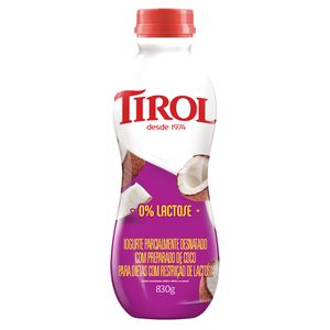 Iogurte Coco Zero Lactose Tirol Garrafa 830g